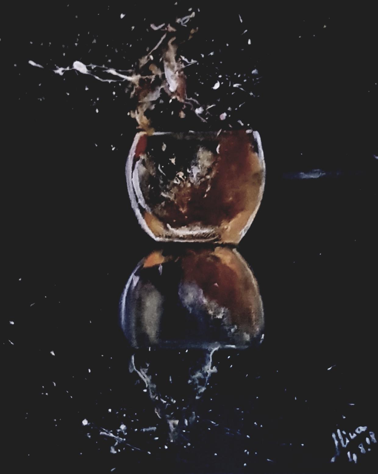 ArteDiAlina.com painting: Reflection / maybe cognac?